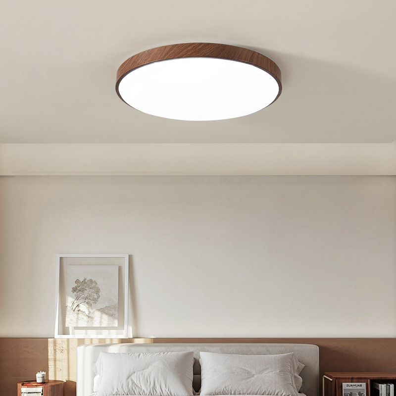 Luz principal de la sala de estar de espectro completo de nuez nuevo estilo chino simple y medieval lámpara de dormitorio lámpara de techo paquete de lámparas Zhongshan