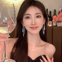 轻奢长款流苏耳环垂坠感超仙气质高级感耳坠2023新款爆款百搭耳饰