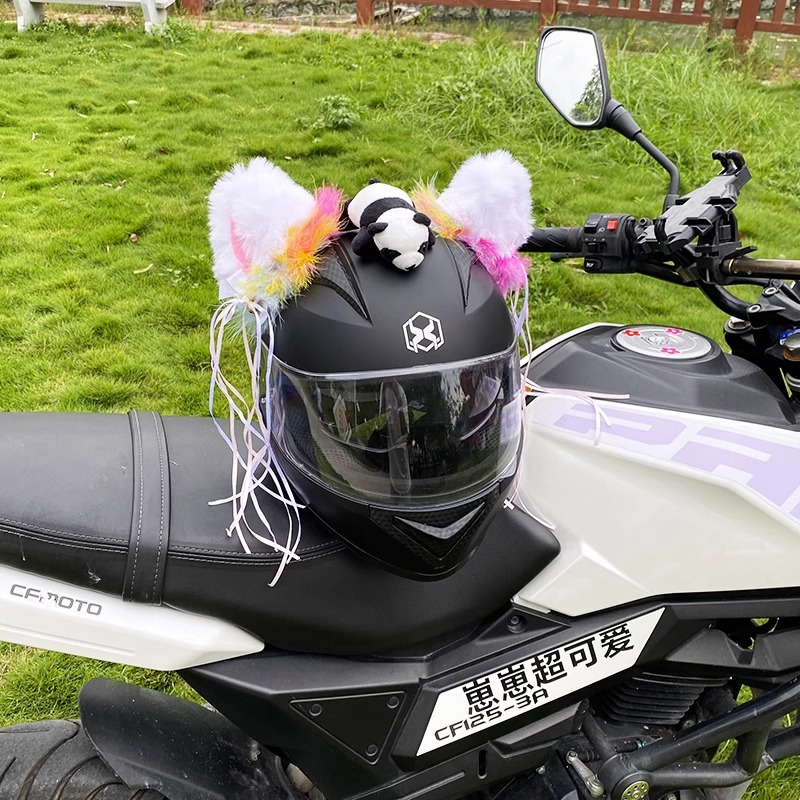 Motorcycle Helmet Decoration Personality Helmet Accessories Tassel Cat Ears