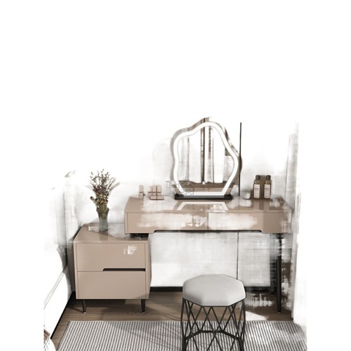3l cream style small apartment dressing table bedroom modern simple  new high-end master bedroom cupboard integrated makeup