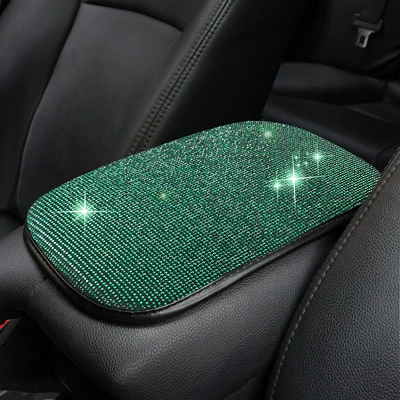 Protective Cover, Hot-Drilled Diamond Armrest — Armrest box - black-green-diamond