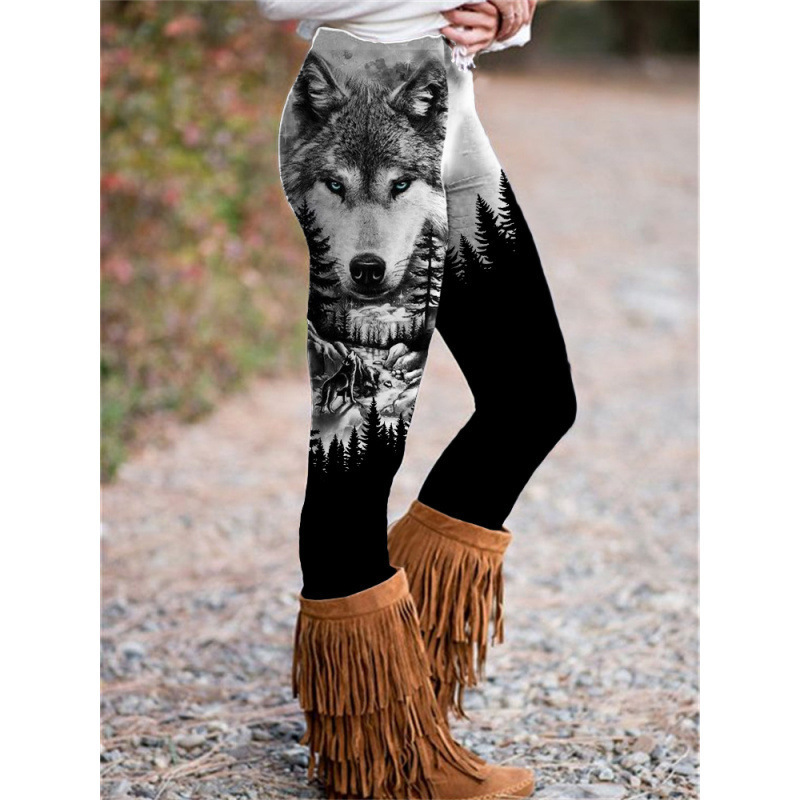 Supports dropshipping for cross-border yoga pants, leggings, women's digital print athletic long pants, hip-lifting running and fitness pants