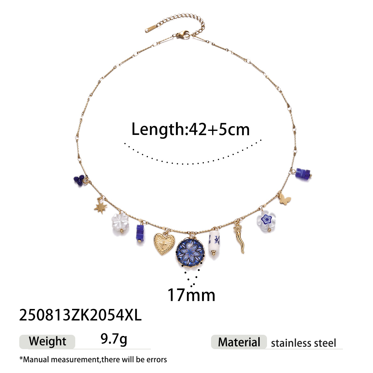 Collar de acero inoxidable TENA lujo ligero de alto nivel flor azul collar de colgante de titanio no se desvanece joyería