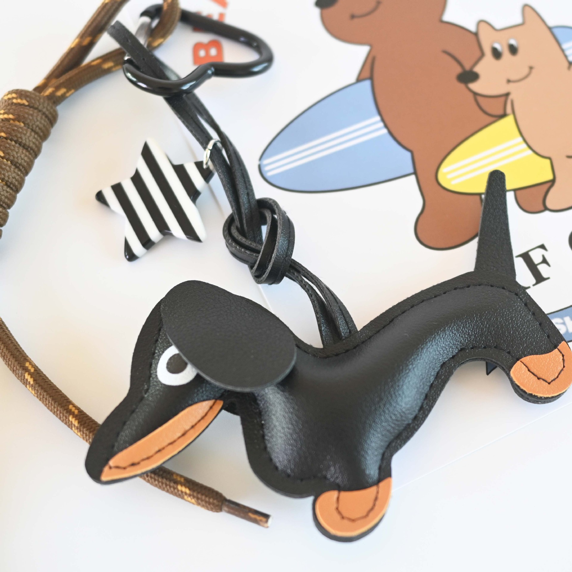Keychain Classification 1 Piece Cartoon Dog Pu Leather Keychain