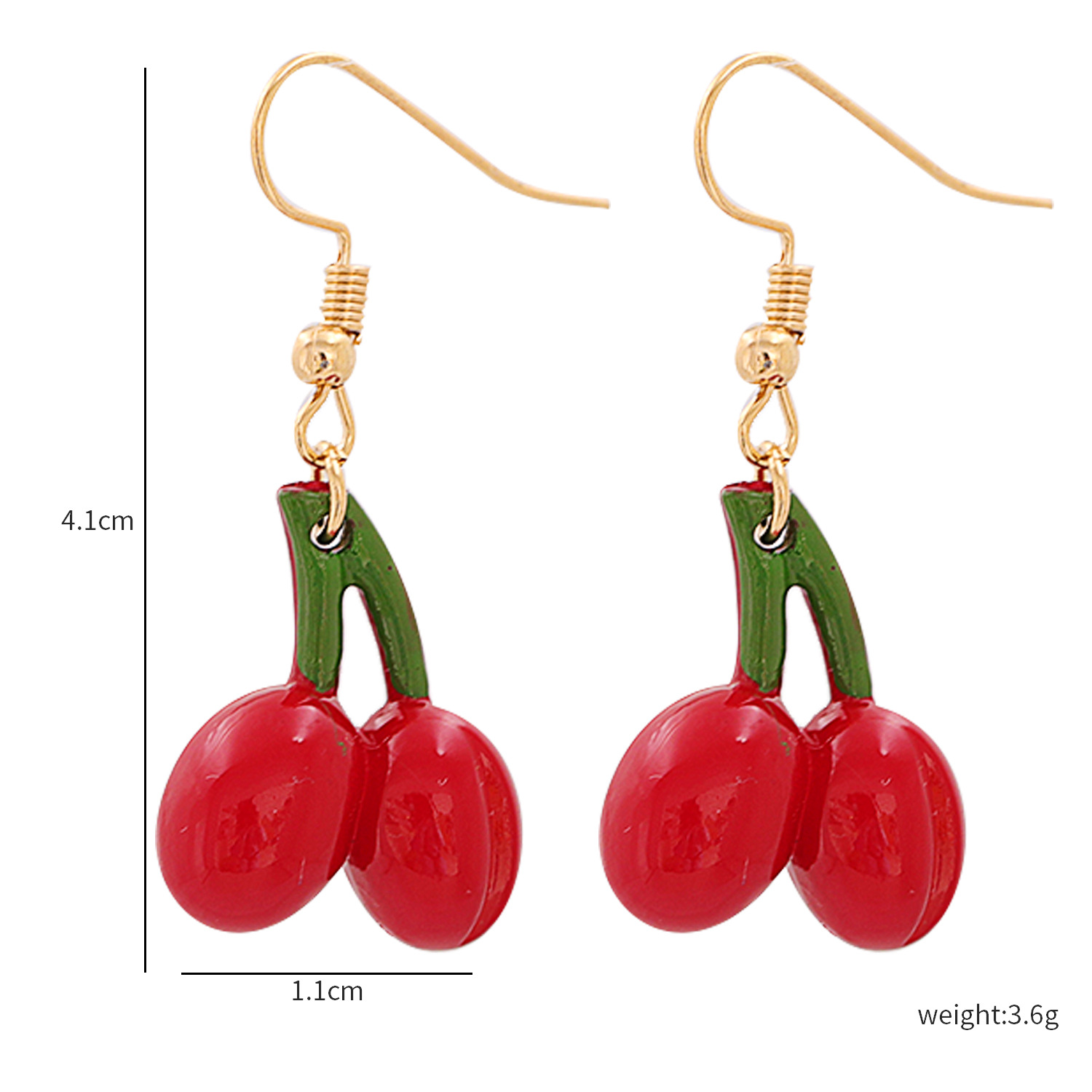 Korean Small Cherry Resin Earrings Wholesale display picture 1