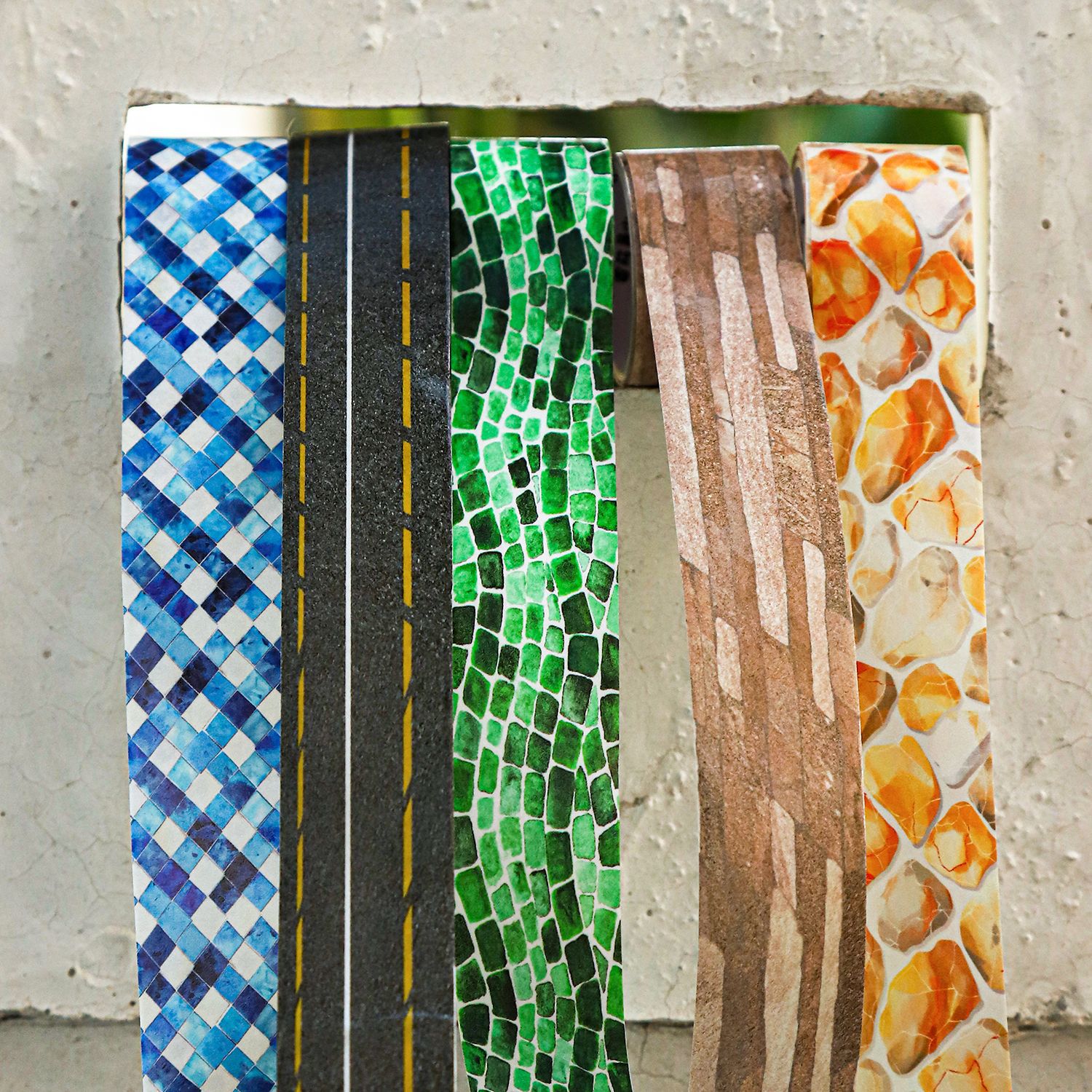 Ketchup Girl Floor Tile Theme Tape Camina en la carretera serie de tela de mano base material de decoración cinta adhesiva