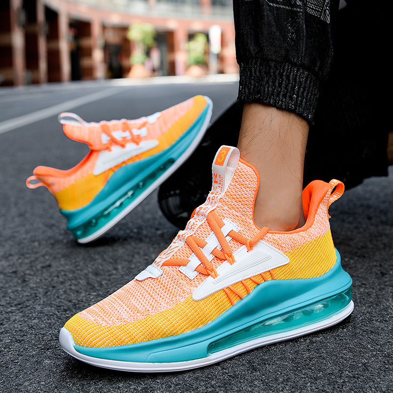 Summer New Men's Low-top Shoes Full Palm Air Cushion Breathable Ultra Light Soft Bottom Running Shoes Casual Sneakers Basketball Shoes