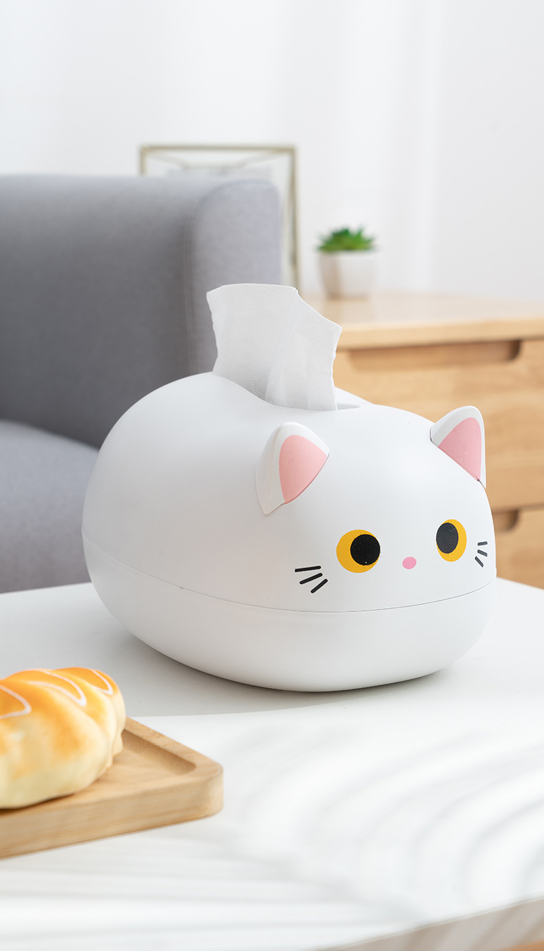 Cat Tissue Box - Stupid White