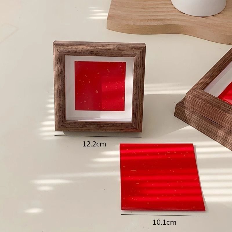 Wholesale New Chinese Style Hollow Photo Frame 4inch Tabletop Square Wooden Frame Mini Calligraphy Painting Framing Gift
