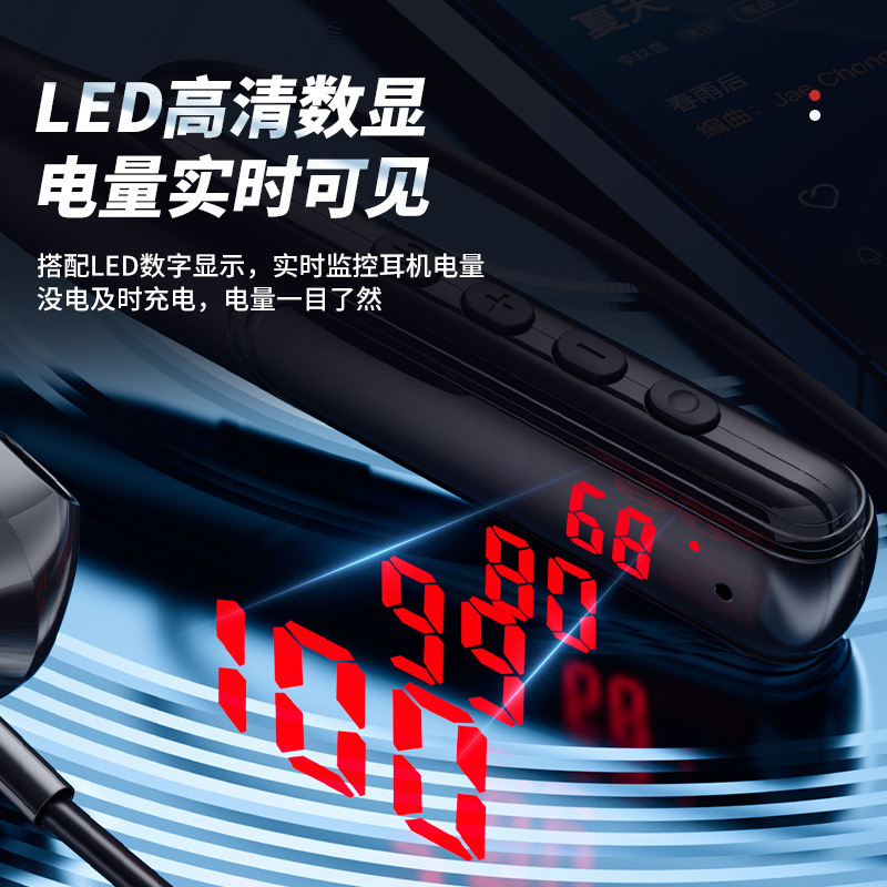 新しい首掛け式Bluetoothヘッドセット、超長バッテリー寿命、スポーツランニング、防水ワイヤレスBluetoothヘッドセット、首掛け式|undefined