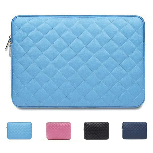 Laptop bag rhombus embroidery bubble pad PU waterproof high-grade liner bag flat factory wholesale 16 inch