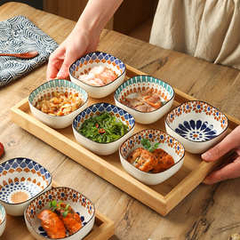 舍里波西米亚家用复古陶瓷味碟火锅蘸料碟日式零食小碟小菜咸乐美
