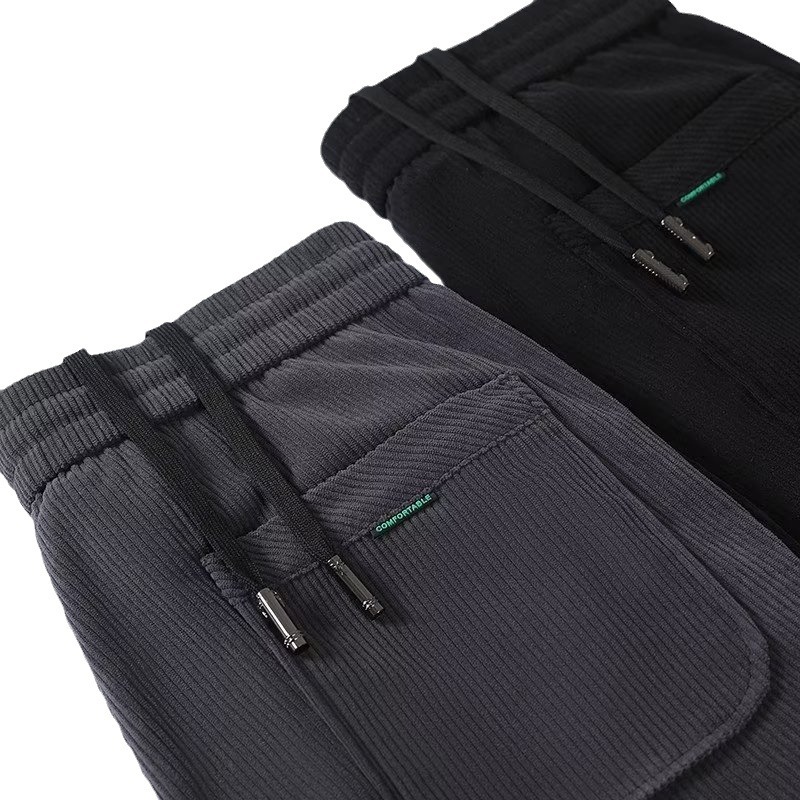 Pantalones de terciopelo dorado Pantalones deportivos para hombres pantalones de pana engrosada forrada de lana pantalones casuales sueltos rectos pantalones de pana para hombres