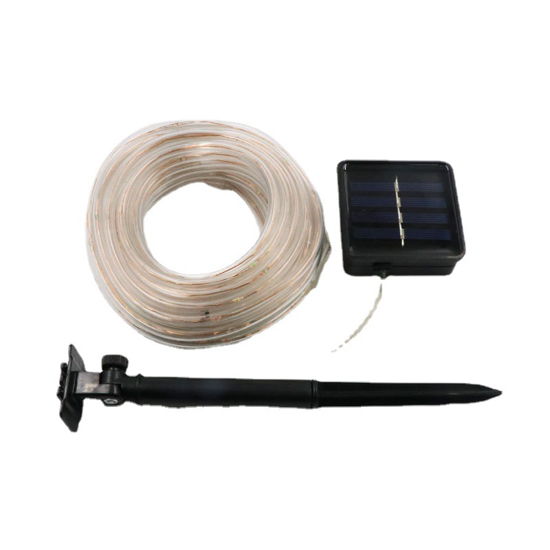 LED solar tubo de luz de cadena de alambre de cobre tubo de cuero de luz al aire libre impermeable tira de luz decorativa de Navidad patio luz de color Cadena de luz