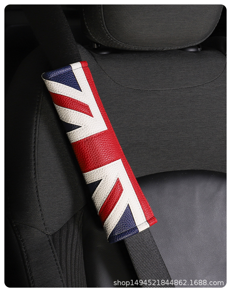 Suitable for Bmw Mini Seat Belt Shoulder Cover Mini Cooper Protective Cover Interior Union Jack Supplies Modification
