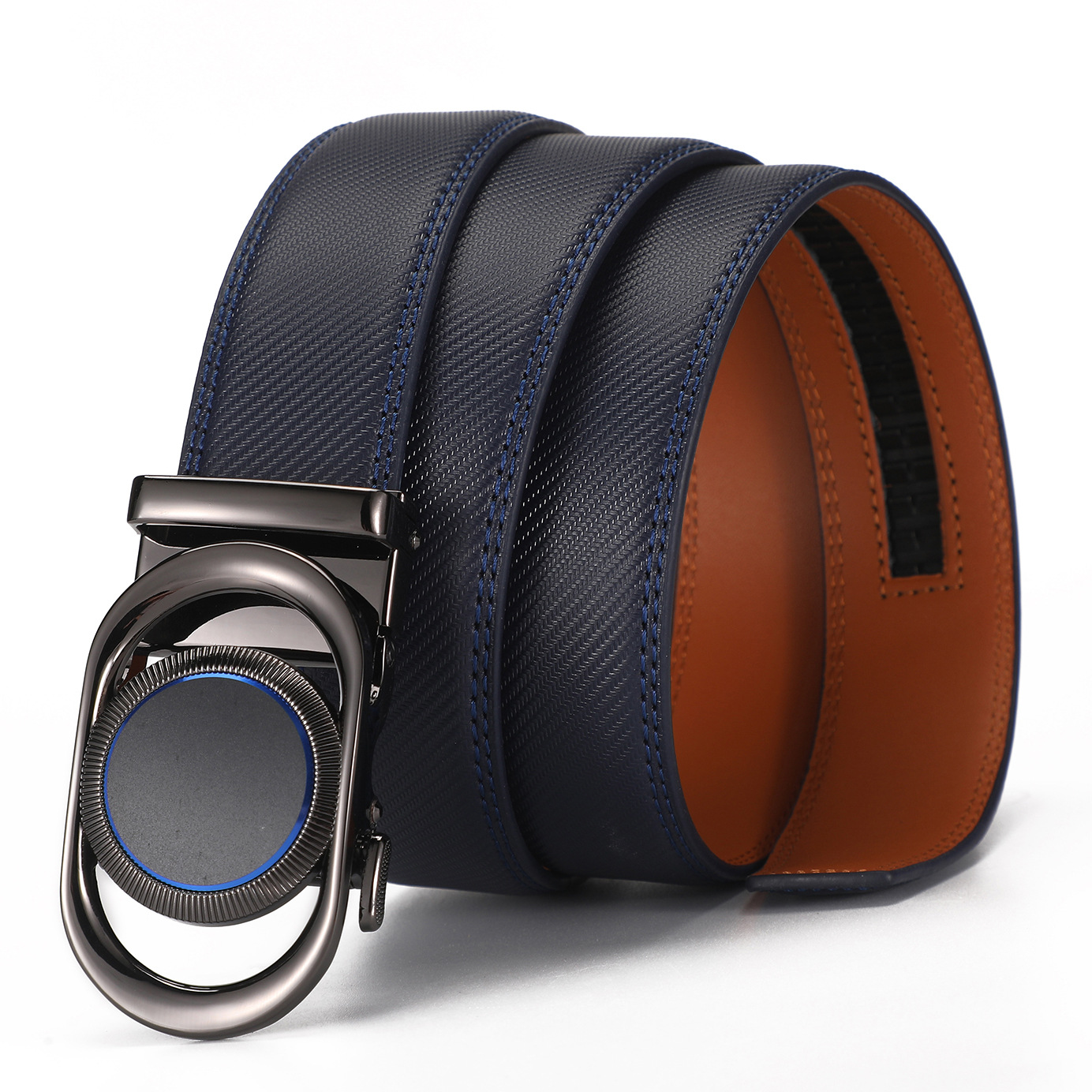 Men's Automatic Buckle Leather Belt For Business And Leisure_voghion.com