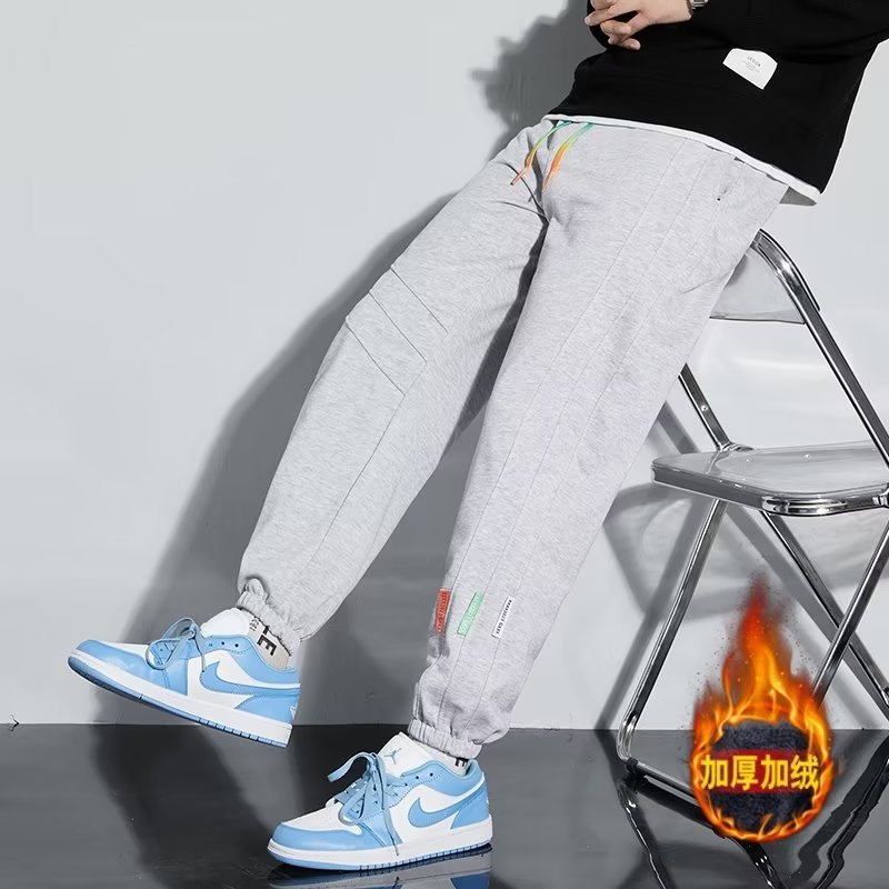 Pantalones de calzado para hombres 2023 nuevos pantalones deportivos de pies para hombres pantalones largos casuales sueltos para hombres pantalones de primavera y otoño y invierno a prueba de frío