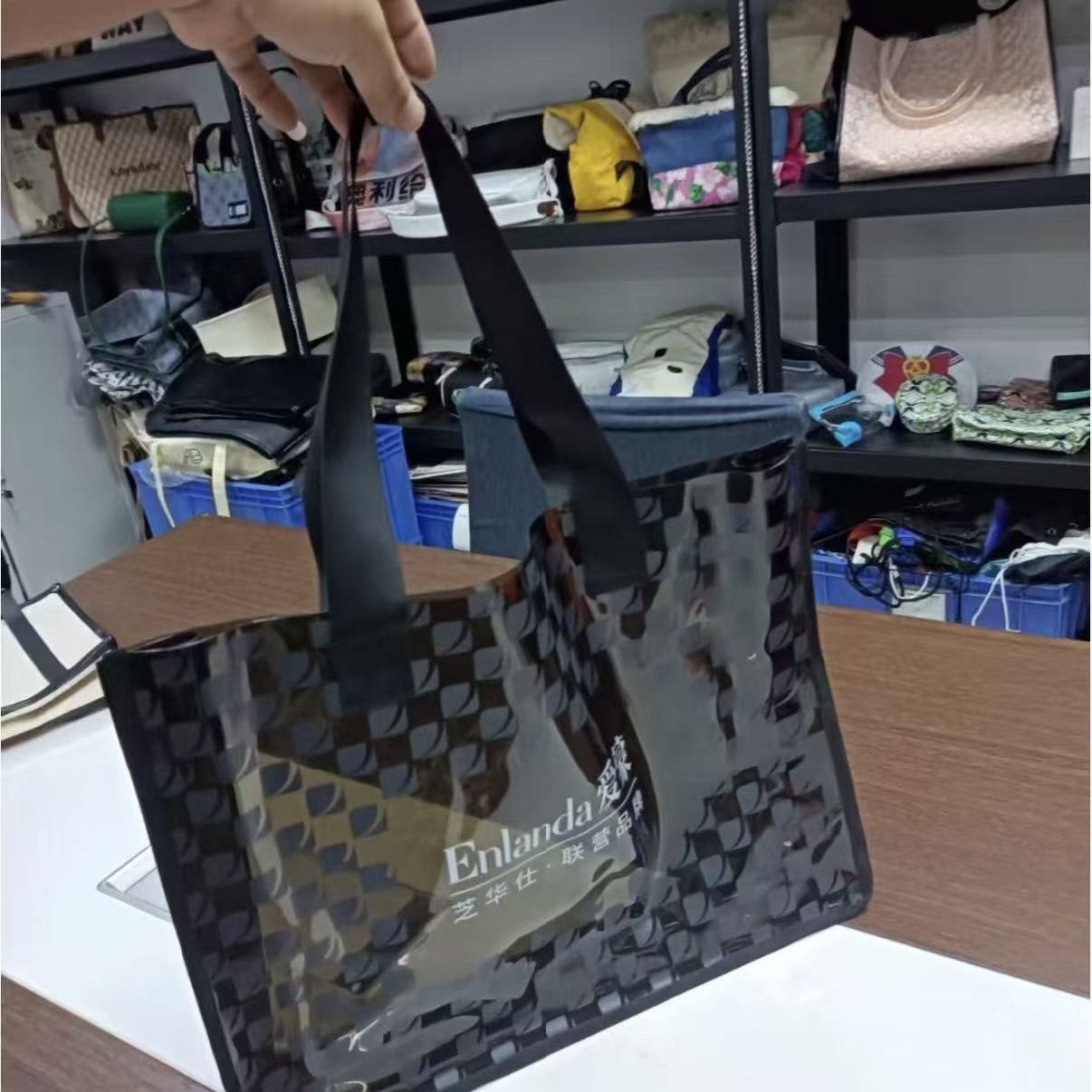 Brand linen bag PVC one shoulder