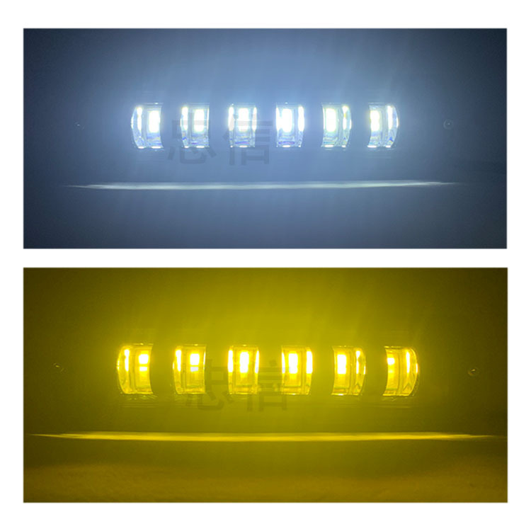 Cross-Border New Model Car Off-Road Vehicle Straight-Shaped 6-Eye Led White and Yellow Flashing Light Work Light Remote Spotlight Modification