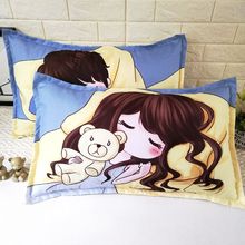 床上男女生情侣枕头套子一对可爱卡通成人枕头单人枕头睡觉枕头