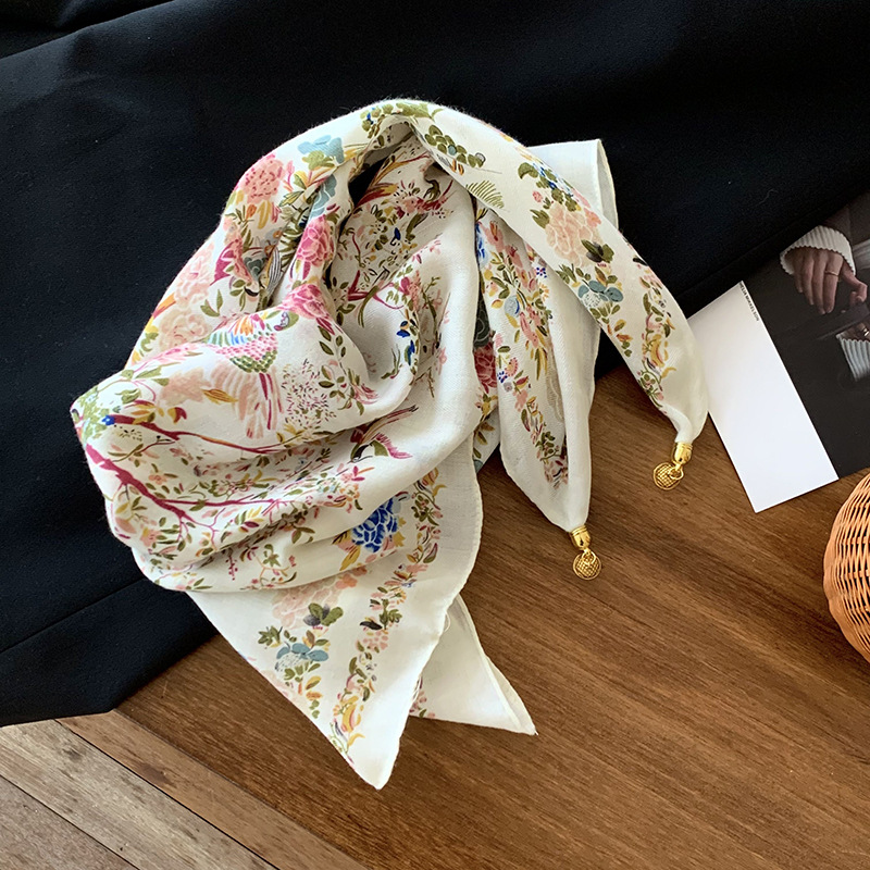 Bufanda de seda para mujer, bufanda cuadrada, estilo de primavera y verano de alta calidad, bufanda de cuello, bufanda magnética de moda, bufanda de todo fósforo, chal al por mayor