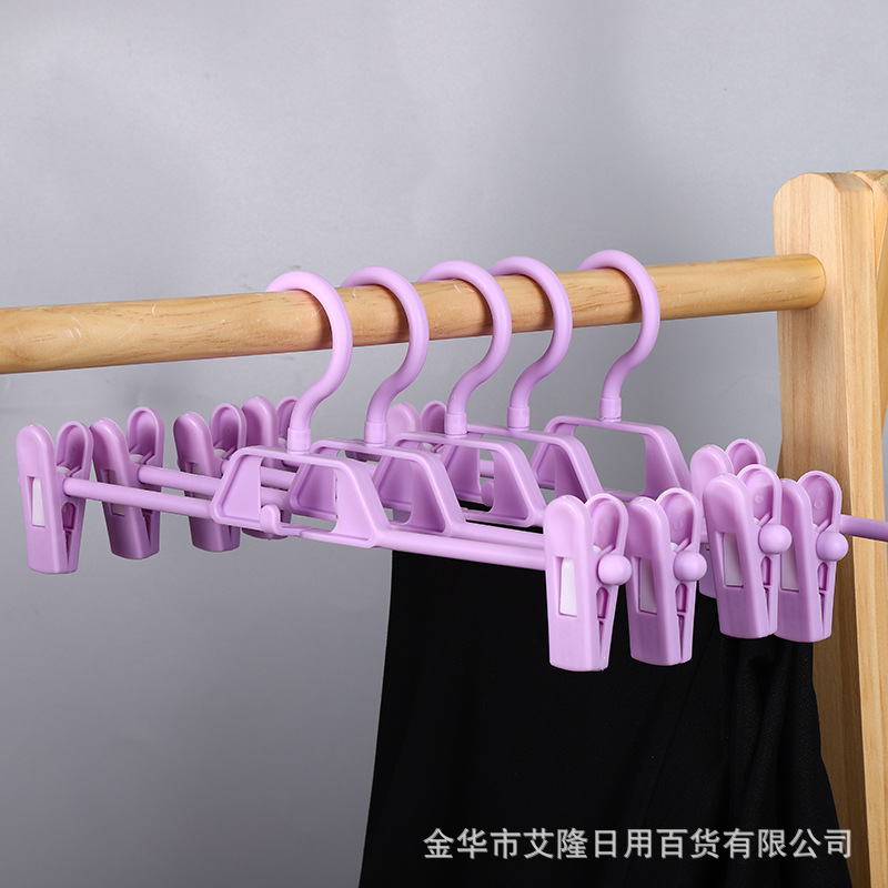 Pantalones de plástico clip plegable pantalones adultos clip pantalones simples clip pantalones de almacenamiento del hogar rack tienda de ropa pantalones rack