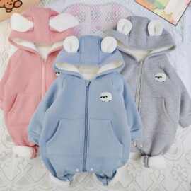 秋冬婴儿连体衣秋冬衣服新款婴儿连体衣冬季加绒保暖婴幼儿外出服