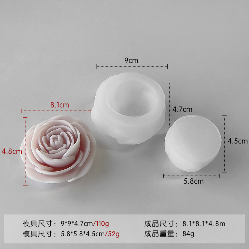 Jiahui Mei peonía flor de cera molde de cera de cera de cera de cera de cemento tira magnética adornos candelabro