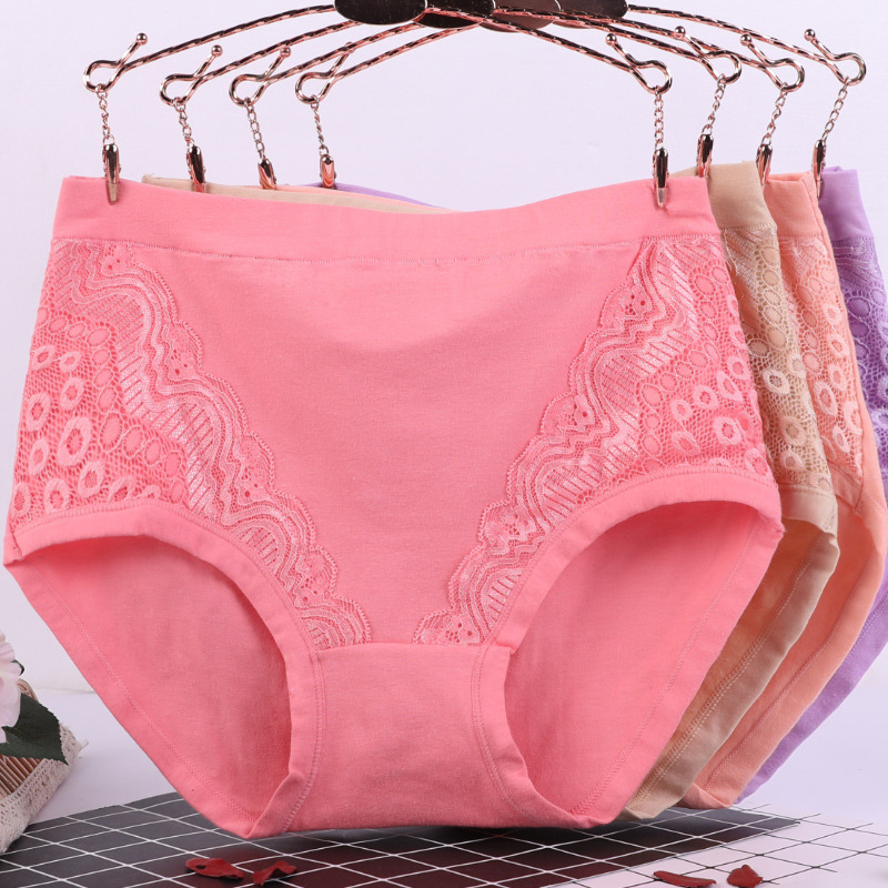 High Quality Cotton Breathable Large Size High Elastic Women's High Waist Underwear Antibacterial Comfortable Middle-aged Mothers Popular Style