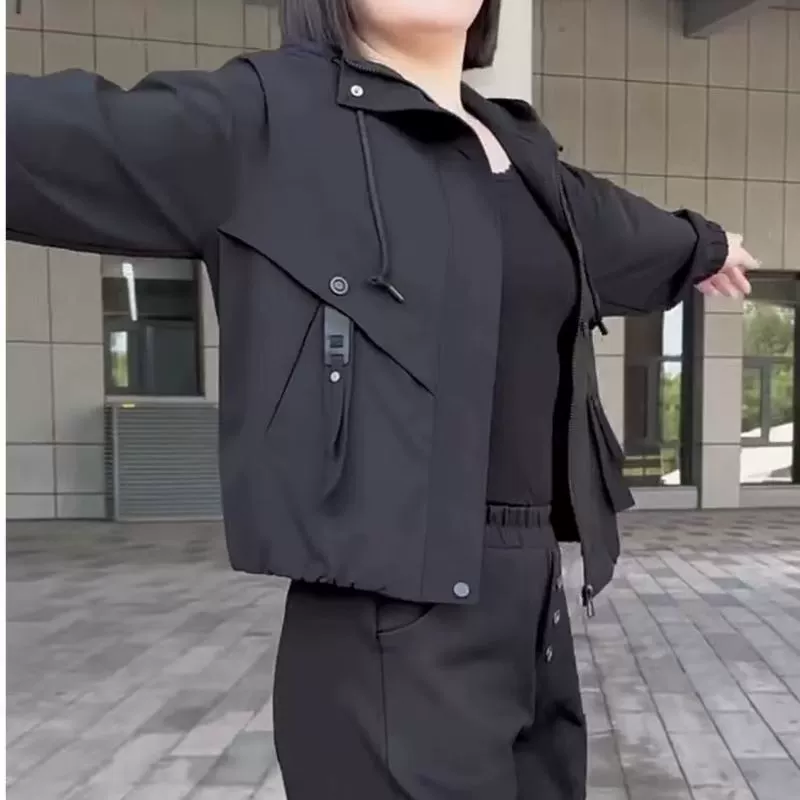 Модное trench coat с капюшоном для отдыха, куртка, яркий запоминающийся стиль, западный стиль, свободный крой