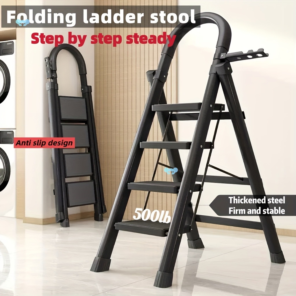 Durable Folding Ladder 500 lbs Capacity Durable Lightweight