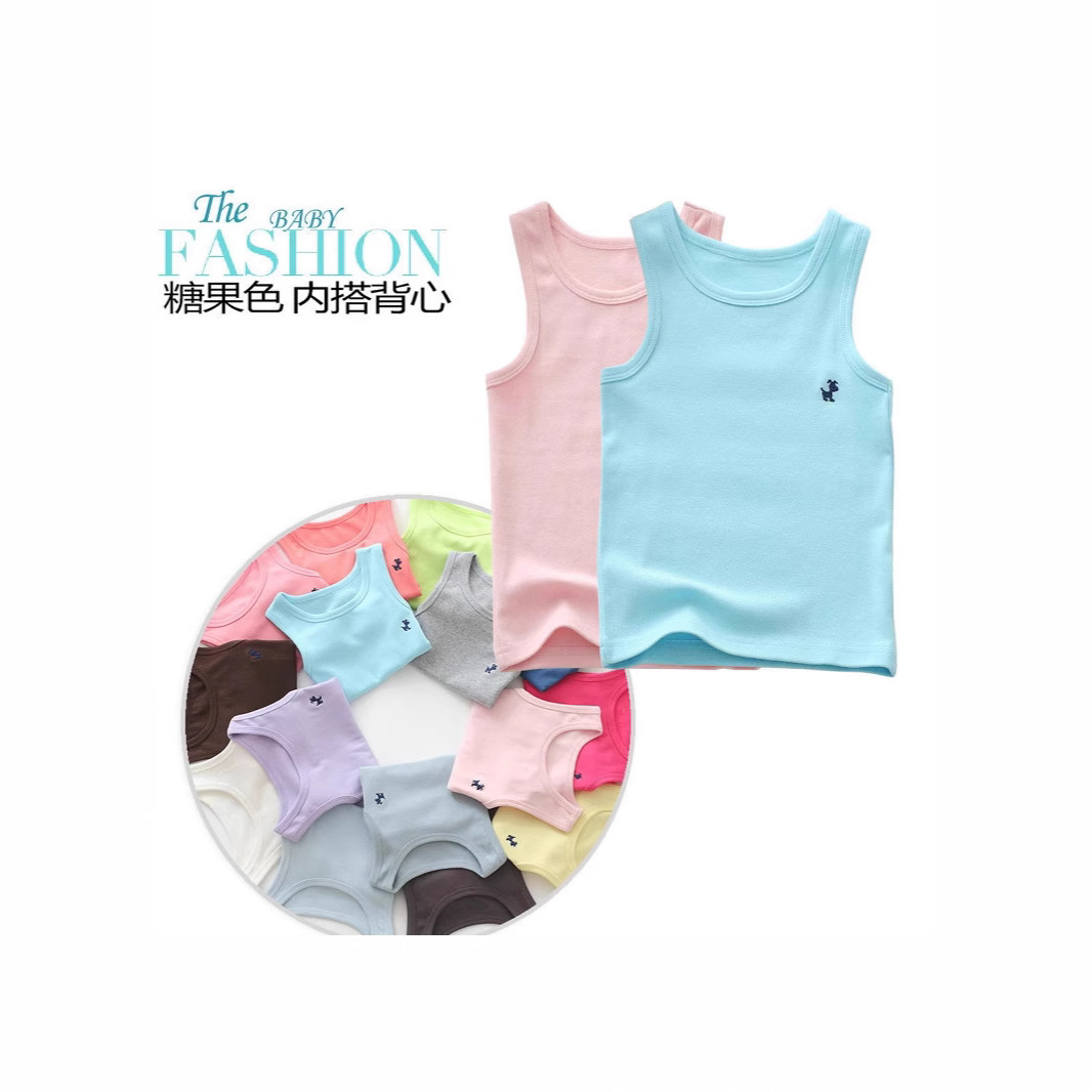 Children's Close-Fitting Vest Pure Cotton Spring & Fall Thin Inner Wear Girls' Inner Layering Shirt Summer Boy's Baby Vest