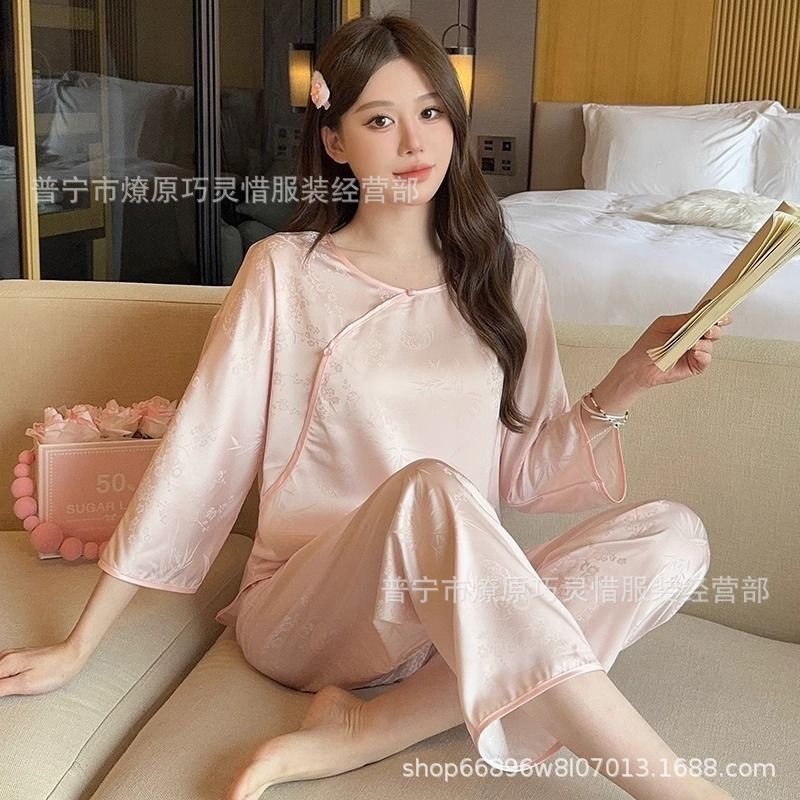 Pijama de verano nuevo hielo pantalones cortos de mangas cortas de dibujos animados KT gato coreano dormitorio de estudiantes ropa delgada set