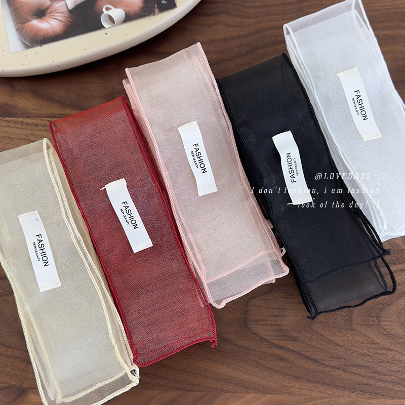 Foulard a nastro in organza per capelli design coreano chic_voghion.com