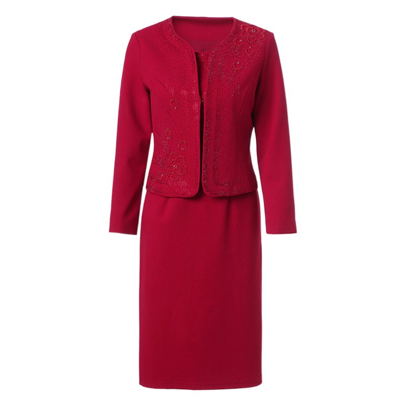 Осенний новый темперамент тонкий свадебный костюм мамы из двух частей