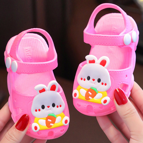 宝宝凉鞋夏卡通兔子居家1-3岁2婴儿凉鞋防滑软底小童学步沙滩凉鞋