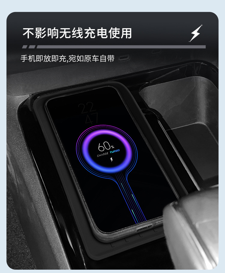 Suitable for 24-26 Models of Camry Wireless Charging Silicone Anti-Slip Mat, Central Control Car Interior Accessories Modification