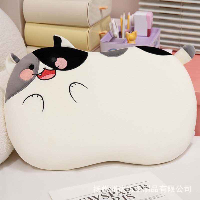 Círculo animado almohada de león marino almohada columna cervical almohada de protección del cuello para dormir almohada única para niños estudiantes dormitorio almohada núcleo