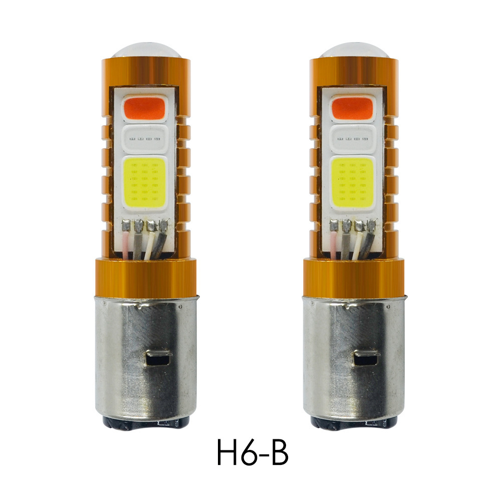 하이라이트 자동차 LED 디코딩 3 색 COB 안개등 H4 오토바이 빛 H4 H6 80W COB 수정 3 조명