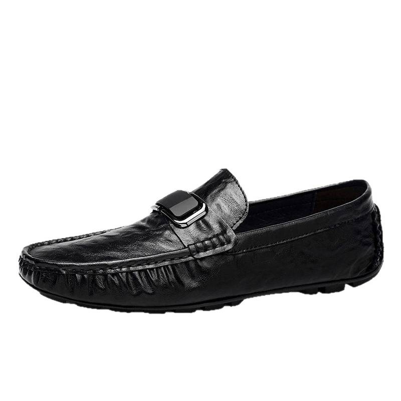 Herren Leder Slipper Slip-on Freizeitschuhe Zum Autofahren_voghion.com