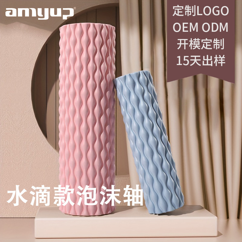 Foam Roller Eva Water Drop Type Muscle Relaxation Wolf Tooth Massage Stick Hollow Yoga Column Massage Roller