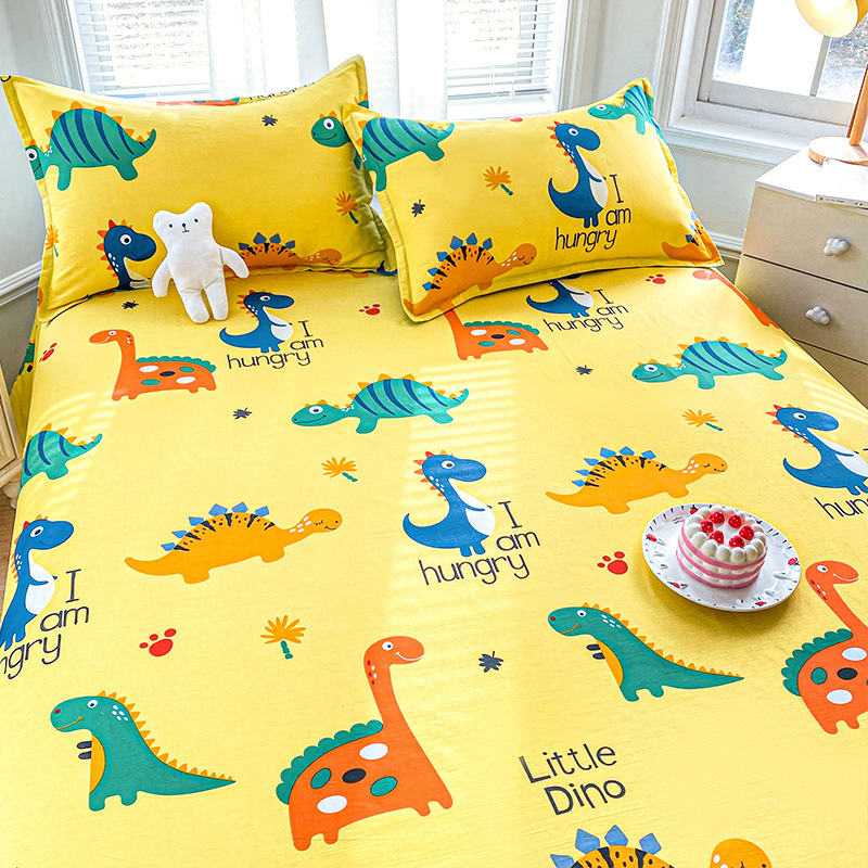 Sábanas de algodón 100% para niños de una sola pieza de algodón dibujos animados lindo ins dormitorio de estudiantes masculinos y femeninos dinosaurio único