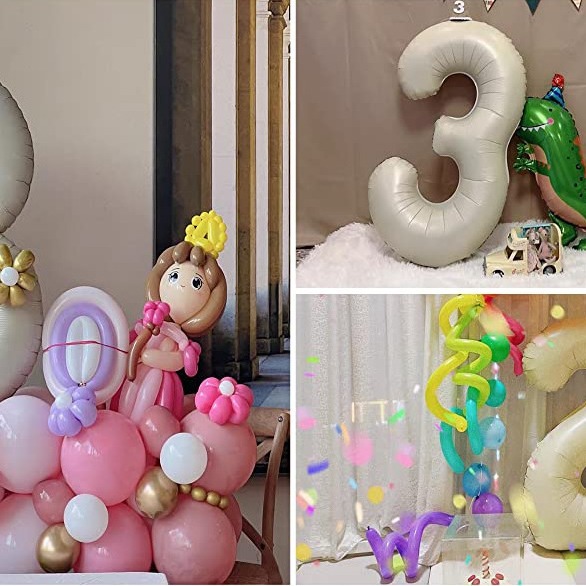 40 pulgadas digital de papel de aluminio globo vintage color leche blanco caramelo chocolate atmósfera globo decorativo