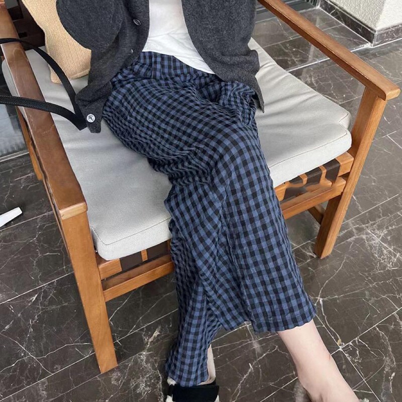Lazy Pants Casual Loose Walking Pants Spring and Autumn Women's Plaid Pajamas Summer Thin Home Casual Pants Trendy Lazy Pants Casual Loose Walking Pants Spring and Autumn Women's Plaid Pajamas Summer Thin Home Casual Pants Trendy
