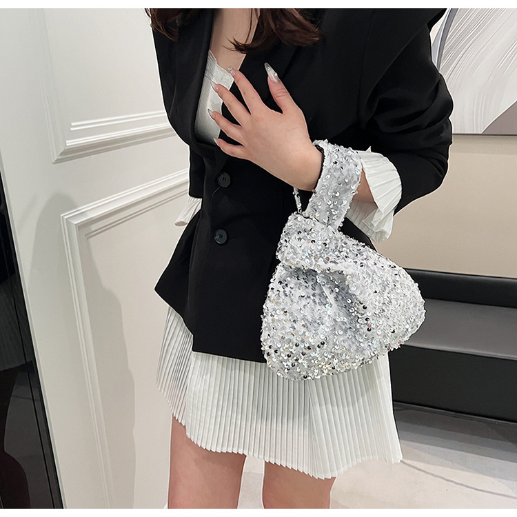 112g Weight Polyester Lining Material Sequins Fashion Element Open Closure Type Top Handle Strap Type Handbag, Evening Bag Bags Type Holiday, Party Occasion Sequin Material Solid Color Pattern All Seasons Season Women's Gender Vintage Style, Classic Style Style Square Shape Small Size Women's Small Sequin Solid Color Vintage Style Classic Style Sequins Open Evening Bag 3