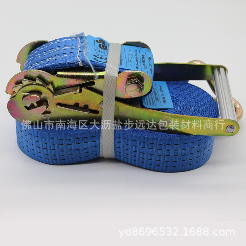 直销5CM货车紧绳器双钩涤纶紧固带收紧器集装箱捆绑加厚涤纶织带