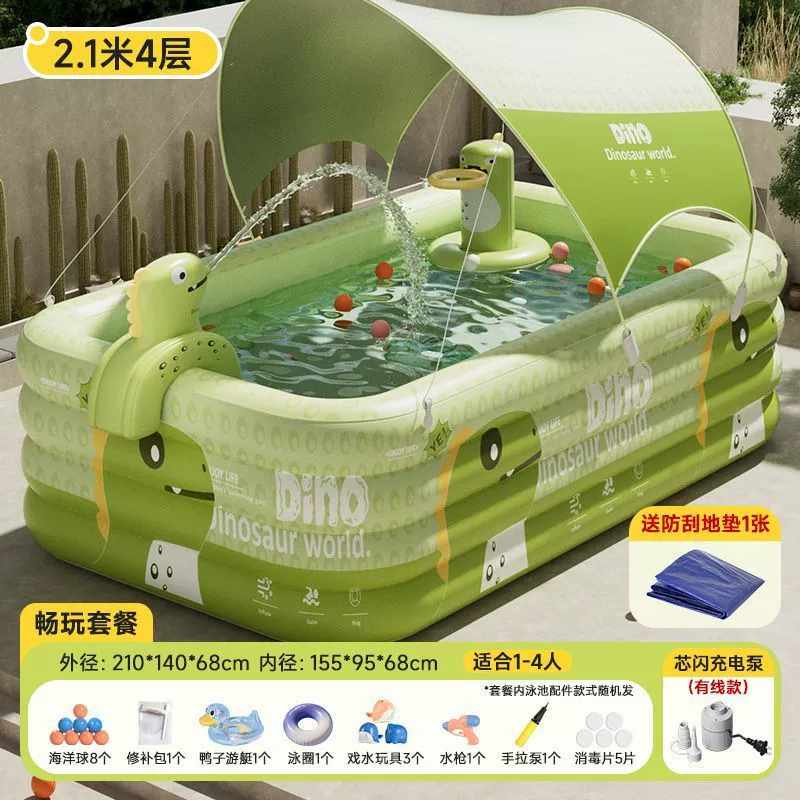 Надувной бассейн для двора, детский домашний бассейн для малышей, складное ведро для плавания, большой бассейн для взрослых, семьи и детей на открытом воздухе