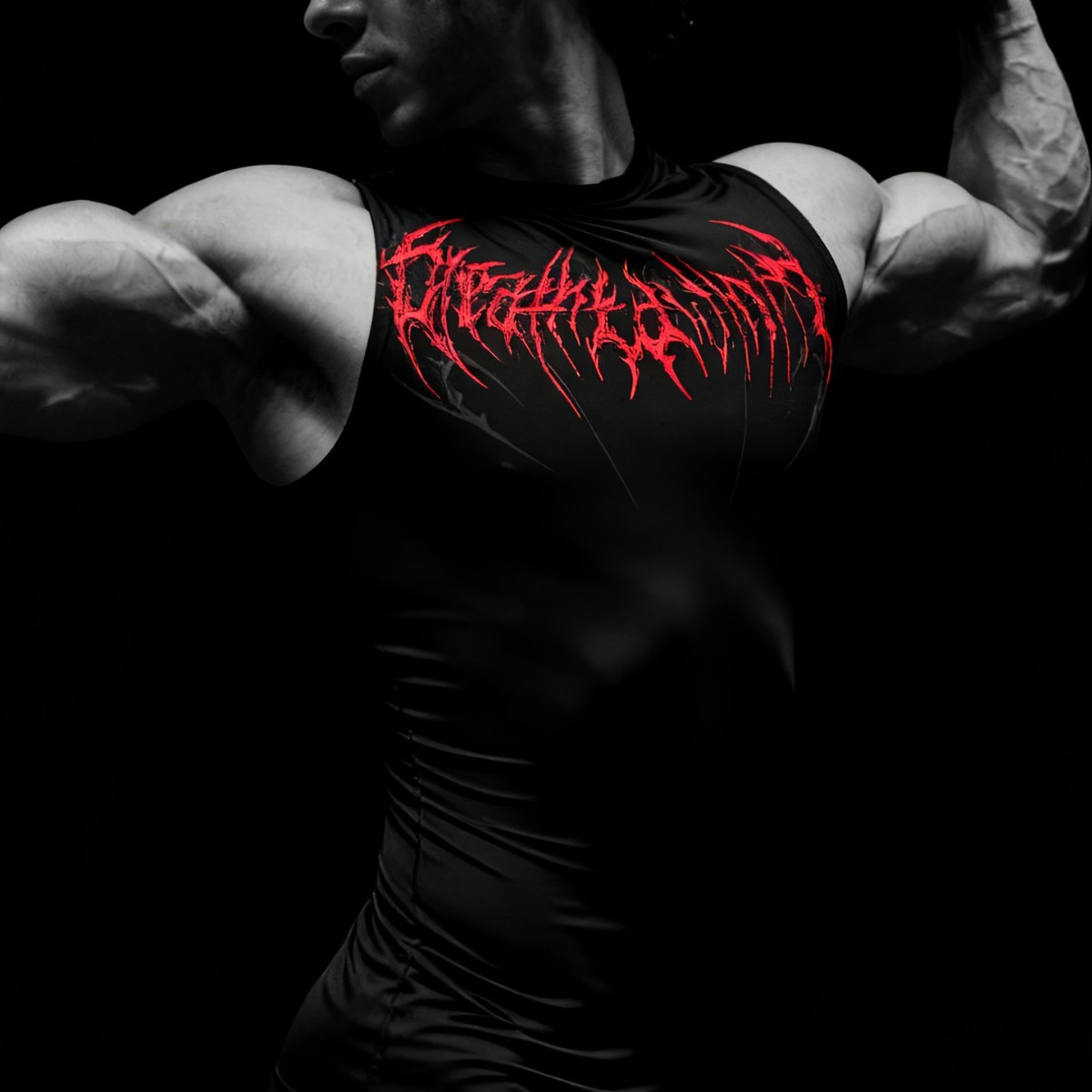 Men's Thorn Print Vest High Street Trendy Brand Sleeveless T-Shirt Quick Drying Fitness Tight Fitting Summer Top_viptrois.com
