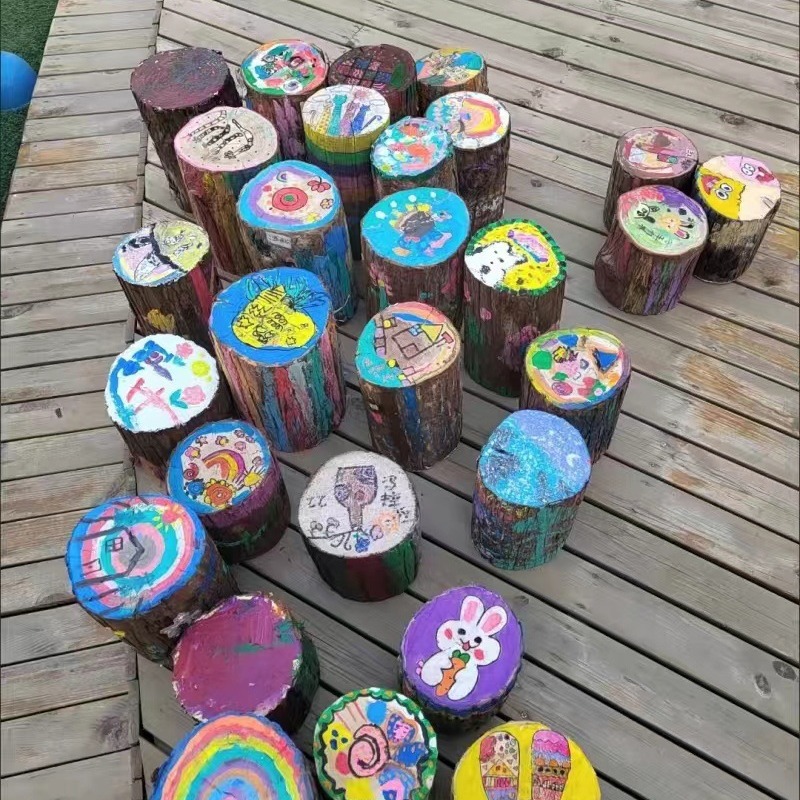 杉木桩石斛铁皮栽种木桩原木实木园艺装饰小柱子花园家庭装饰围栏