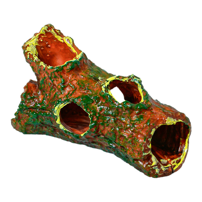 Nueva decoración de paisajismo para acuarios con forma de tojo de árbol, escondite para reptiles, lagartos y serpientes, agujero de árbol simulado de Xiaohongshu para descansar.